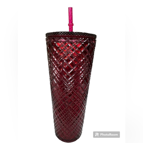 Starbucks, Christmas Red Jeweled, 2021 Collectible 24 Oz. Travel Cup with strew - Picture 3 of 4